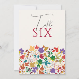 Spring Mustard Meadow Flower Wedding Table Number