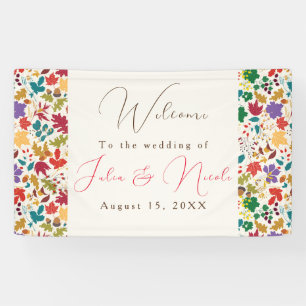Spring Mustard Yellow Purple Meadow Flower Wedding Banner