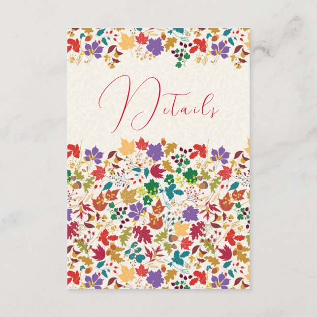 Spring Mustard Yellow Purple Meadow Flower Wedding Enclosure Card (Back)