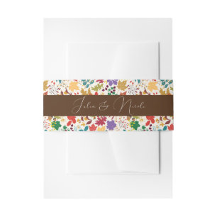 Spring Mustard Yellow Purple Meadow Flower Wedding Invitation Belly Band