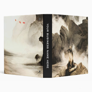 Spring Mystic Fox Misty Mountain Minimalist Zen Binder