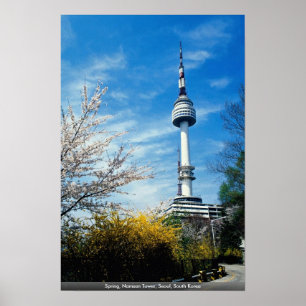 Spring, Namsan Tower, Seoul, South Korea Poster