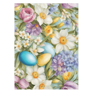 Spring. Narcissus, Hyacinths, Tulips, Easter Eggs Tablecloth