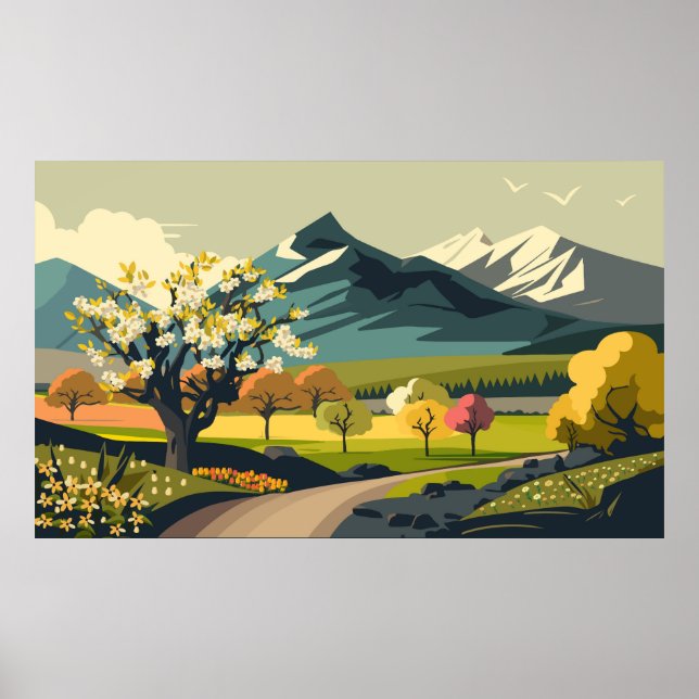 Spring Nature Landscape Poster (Front)