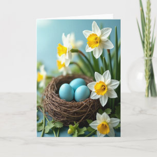 Spring Nest Egg Bloom Art Card