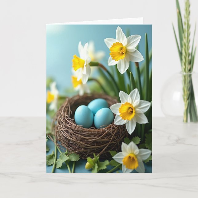 Spring Nest Egg Bloom Art Card (Front)