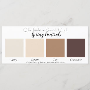 Spring Neutrals Colour Palette Swatch Card