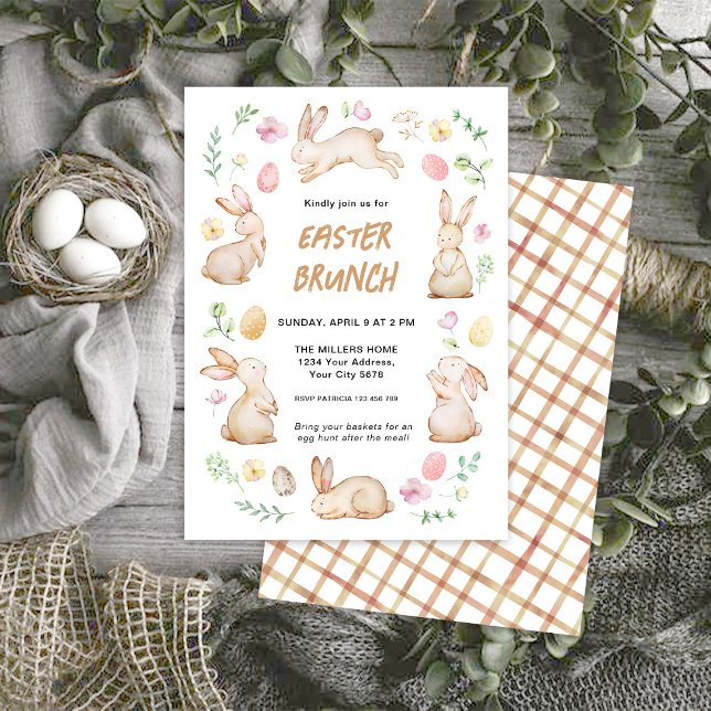 Spring Nursery Bunnies Easter Brunch Invitation (Creator Uploaded)