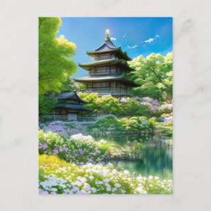 Spring Oasis, Wooden Pagoda Postcard