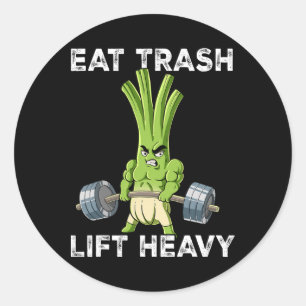 Spring Onion Gym Weight Training Eat Trash Lift He Classic Round Sticker
