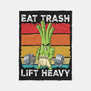 Spring Onion Gym Weight Training Eat Trash Lift He Fleece Blanket