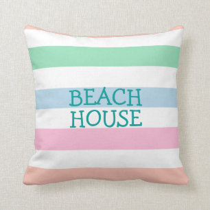 Spring or Summer Beach House Throw Pillow