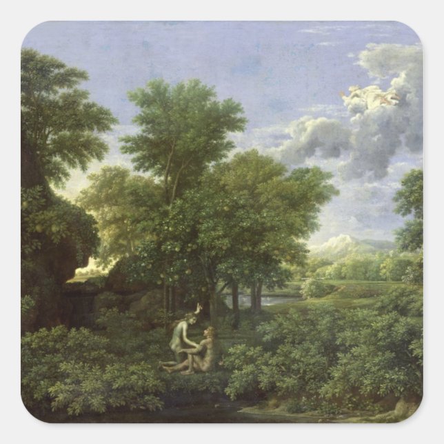 Spring, or The Garden of Eden Square Sticker (Front)