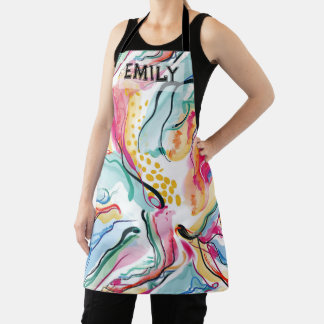 Spring organic texture with flowing wavy shapes apron