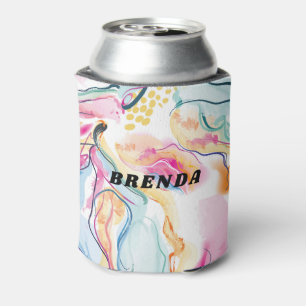 Spring organic texture with flowing wavy shapes can cooler
