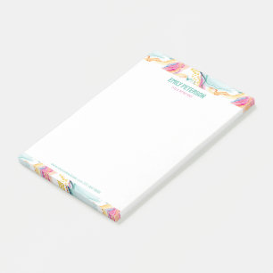 Spring organic texture with flowing wavy shapes post-it notes