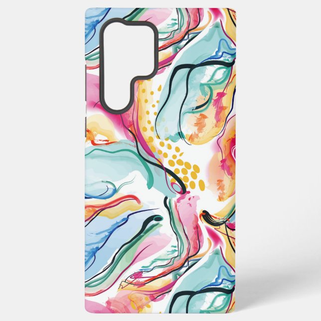 Spring organic texture with flowing wavy shapes samsung galaxy s22 ultra case (Back)