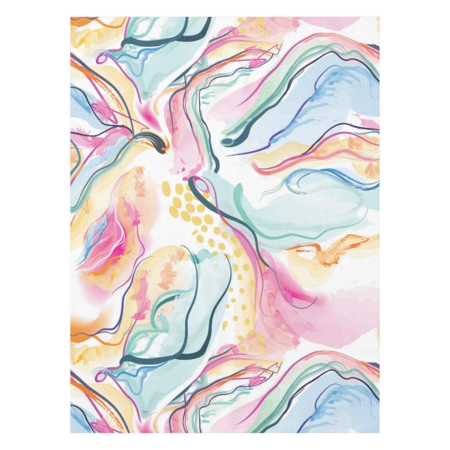 Spring organic texture with flowing wavy shapes tablecloth (Front)