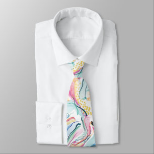 Spring organic texture with flowing wavy shapes tie