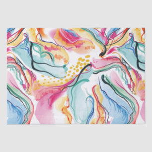 Spring organic texture with flowing wavy shapes tissue paper