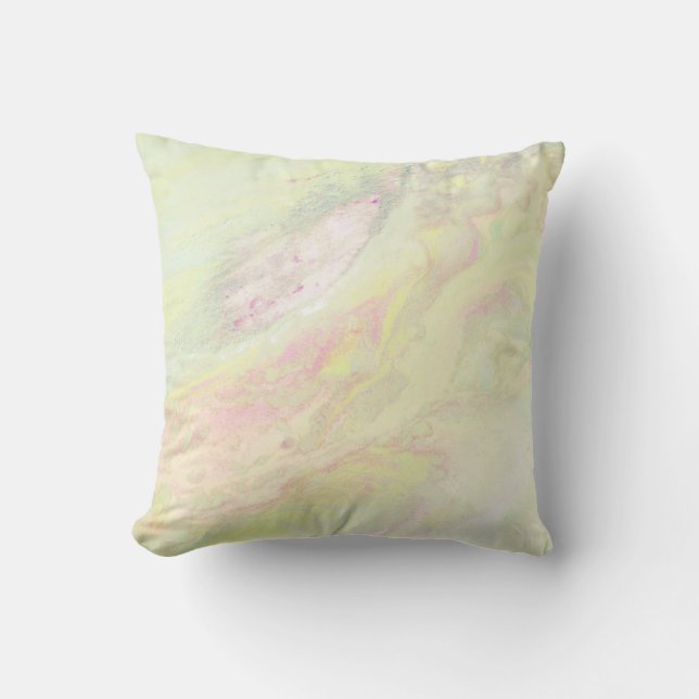 *~* Spring Outdoor Abstract Marble Iridescent Outdoor Pillow (Front)