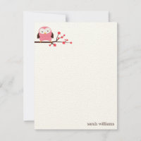 Spring Owl Custom Note Cards