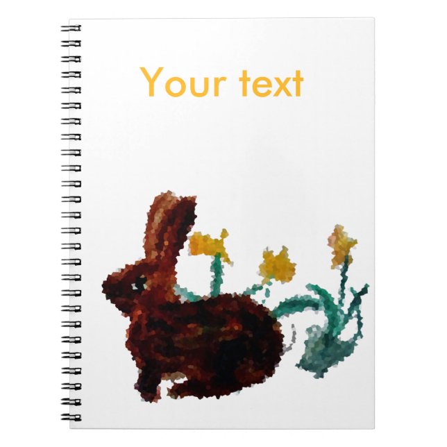 Spring Painting Rabbit Daffodil Custom Notebook (Front)