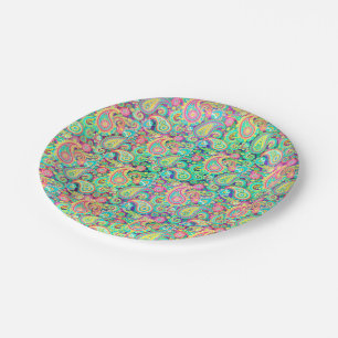 Spring paisley paper plate