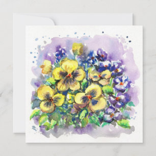 Spring Pansies Holiday Card