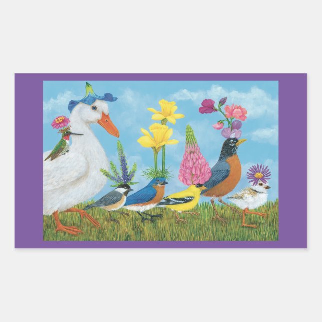 Spring Parade rectangular stickers (Front)