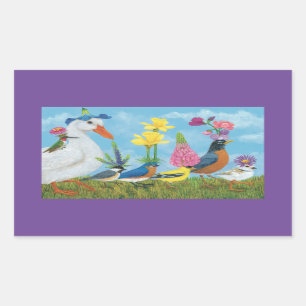 Spring Parade rectangular stickers