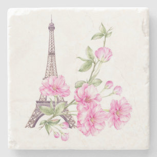 Spring Paris Floral Stone Coaster