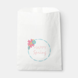 Spring Party Floral Wreath Birthday Flowers Favour Bag