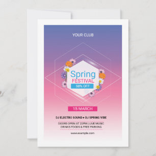 Spring Party Invitation Flyer Template