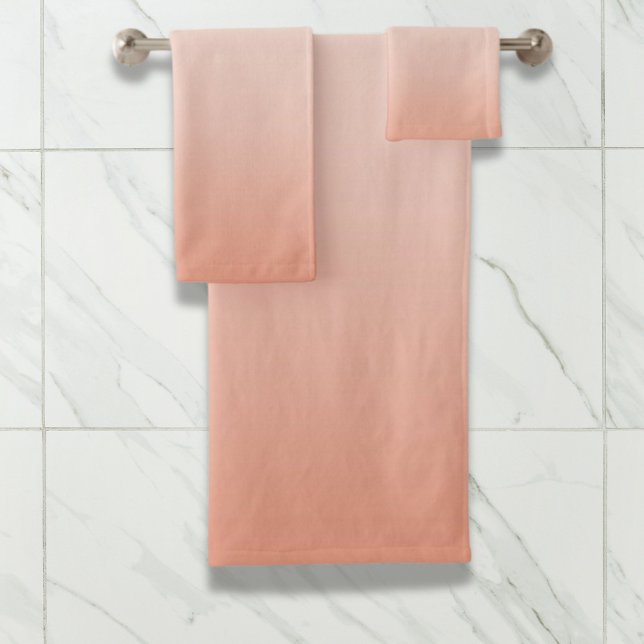 spring pastel colour blush peach ombre dusty pink bath towel set (spring pastel color blush peach ombre dusty pink bath towel set)