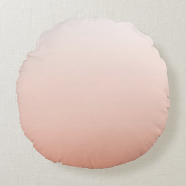 spring pastel colour blush peach ombre dusty pink round pillow (Front)