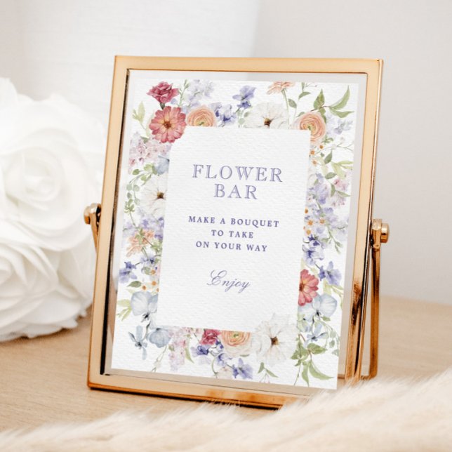 Spring Pastel Floral Bridal Shower Flower Bar  Poster (Creator Uploaded)