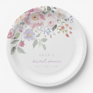 Spring Pastel Floral Bridal Shower Paper Plate