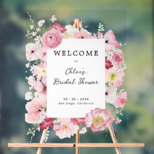 Spring Pastel Floral Fête des mariées Welcome