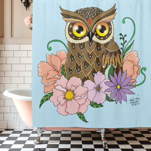 Spring Pastel Flowers Owl