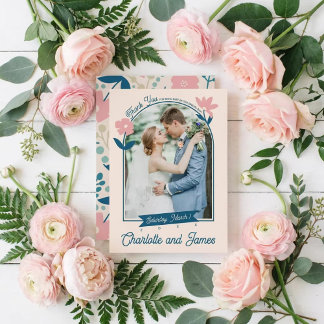 Spring Pastel Petals Flat Thank You Card