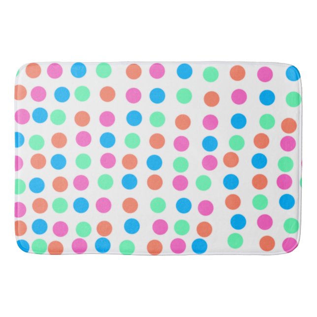 Spring Pastel Spots Bath Mat (Front)