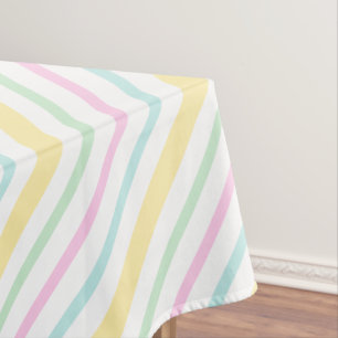 Spring Pastel Stripe Tablecloth