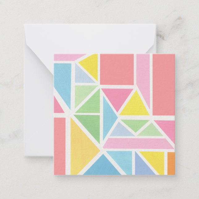 Spring Pastels Geometric Print  Card (Front)