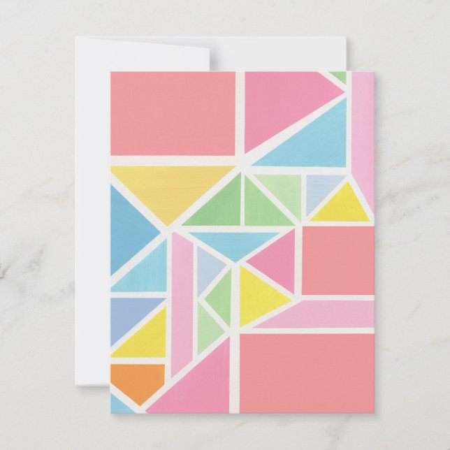 Spring Pastels Geometric Print  Card (Front)