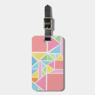 Spring Pastels Geometric Print  Luggage Tag