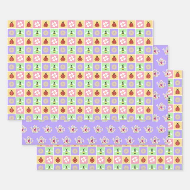 Spring Patches Wrapping Paper Set (Set)