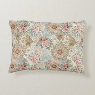 Spring Patchwork Seamless Pattern Accent Pillow