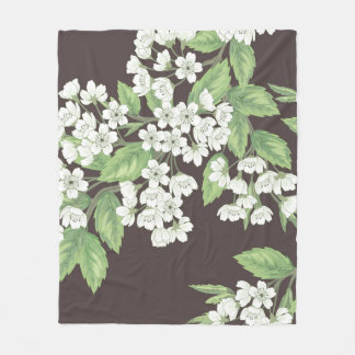Spring pattern, green branches seamless. fleece blanket