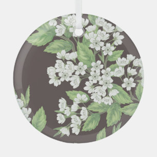 Spring pattern, green branches seamless. glass ornament